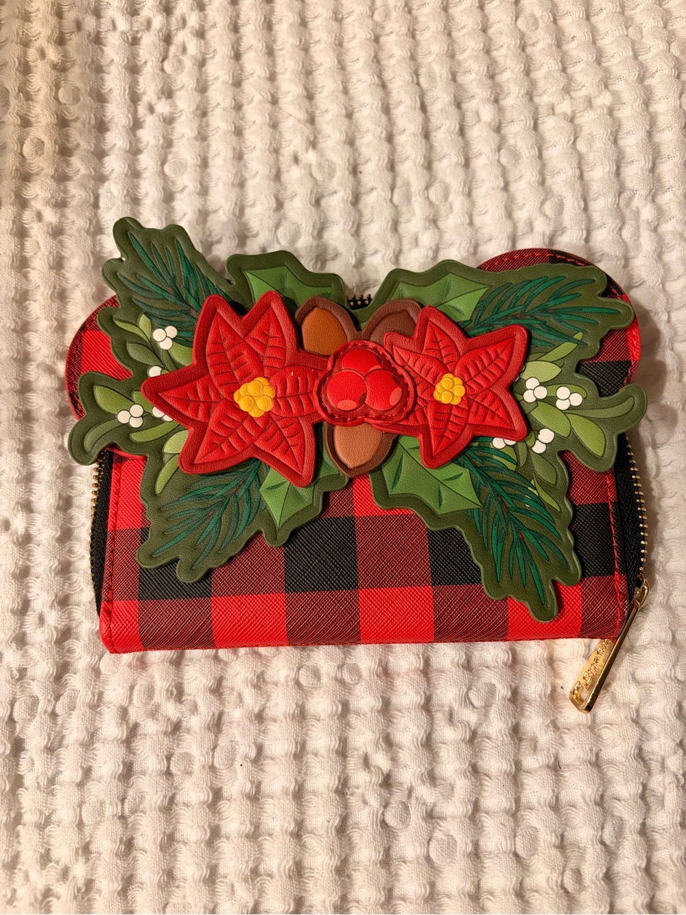 Disney Loungefly plaid Christmas wallet